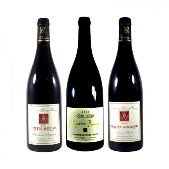 北ローヌの名手ヴェルネイ家のコート・ロティ&サン・ジョセフ赤ワイン3本セット