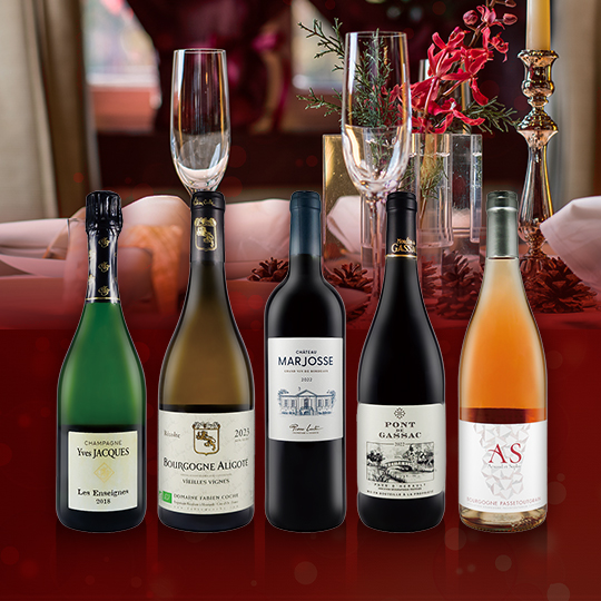 【数量限定】シャンパーニュ&白赤ロゼワイン5本セット