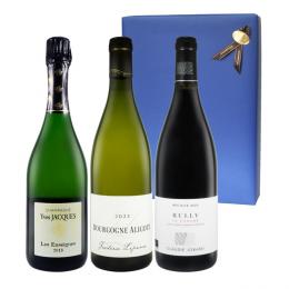 【ギフト箱付き】シャンパーニュ&ブルゴーニュ白赤ワイン3本セット